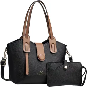 2 Packet Laptop Tote Bag for Women Waterproof Leather Computer Bags Women Business Office Work Bag Briefcase