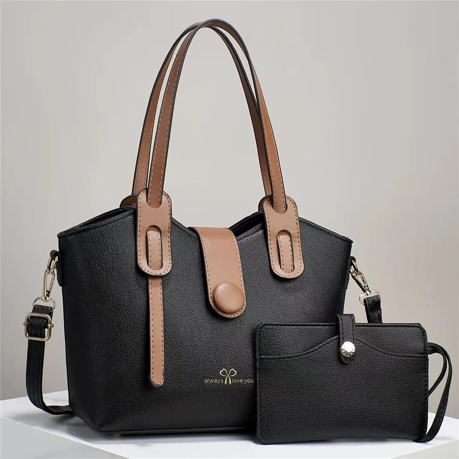 2 Packet Laptop Tote Bag for Women Waterproof Leather Computer Bags Women Business Office Work Bag Briefcase