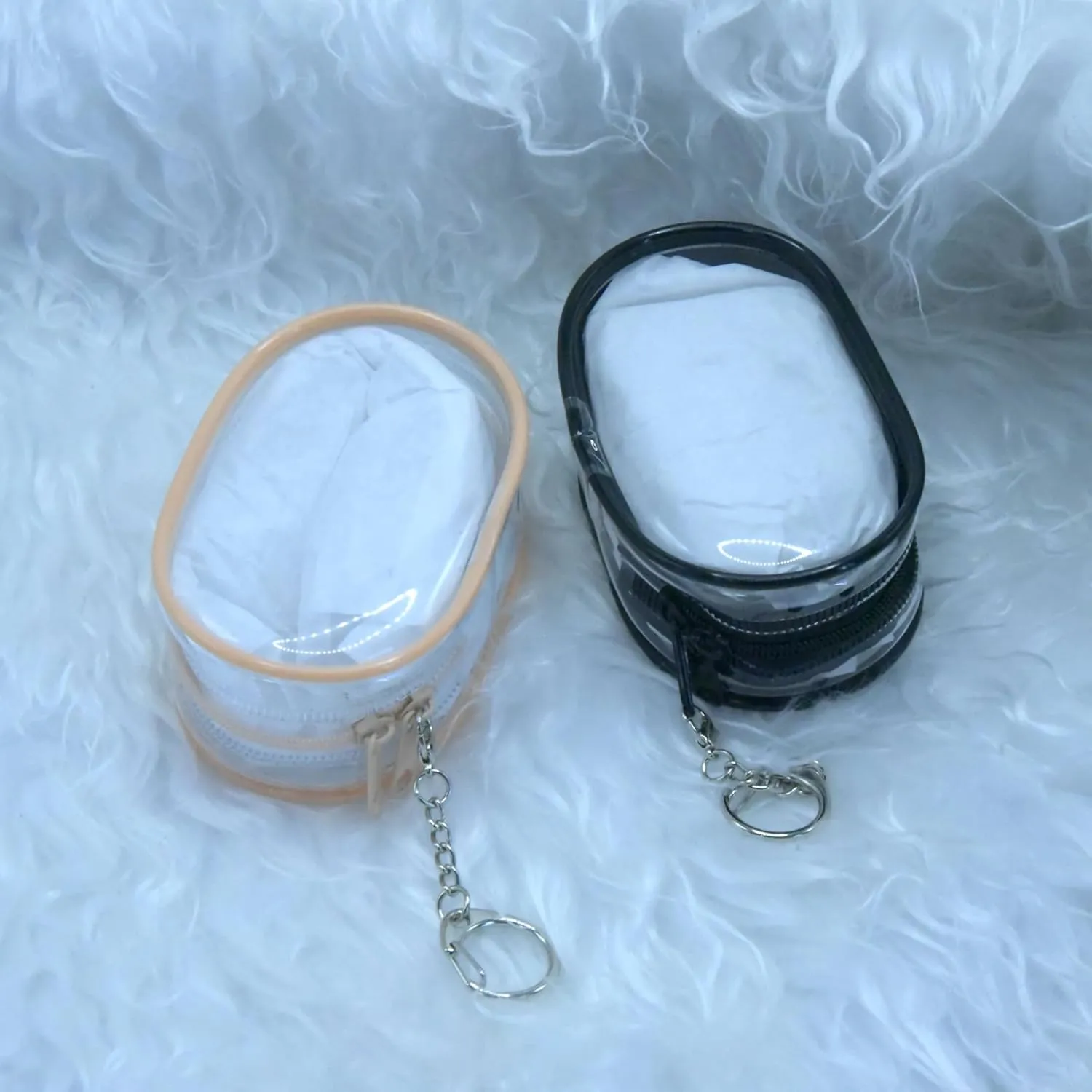 2 Pcs Clear Makeup Bag Toiletry Bag Mini Makeup Bag,Clear Cosmetic bag for Travel,Mini Transparent Storage Bag