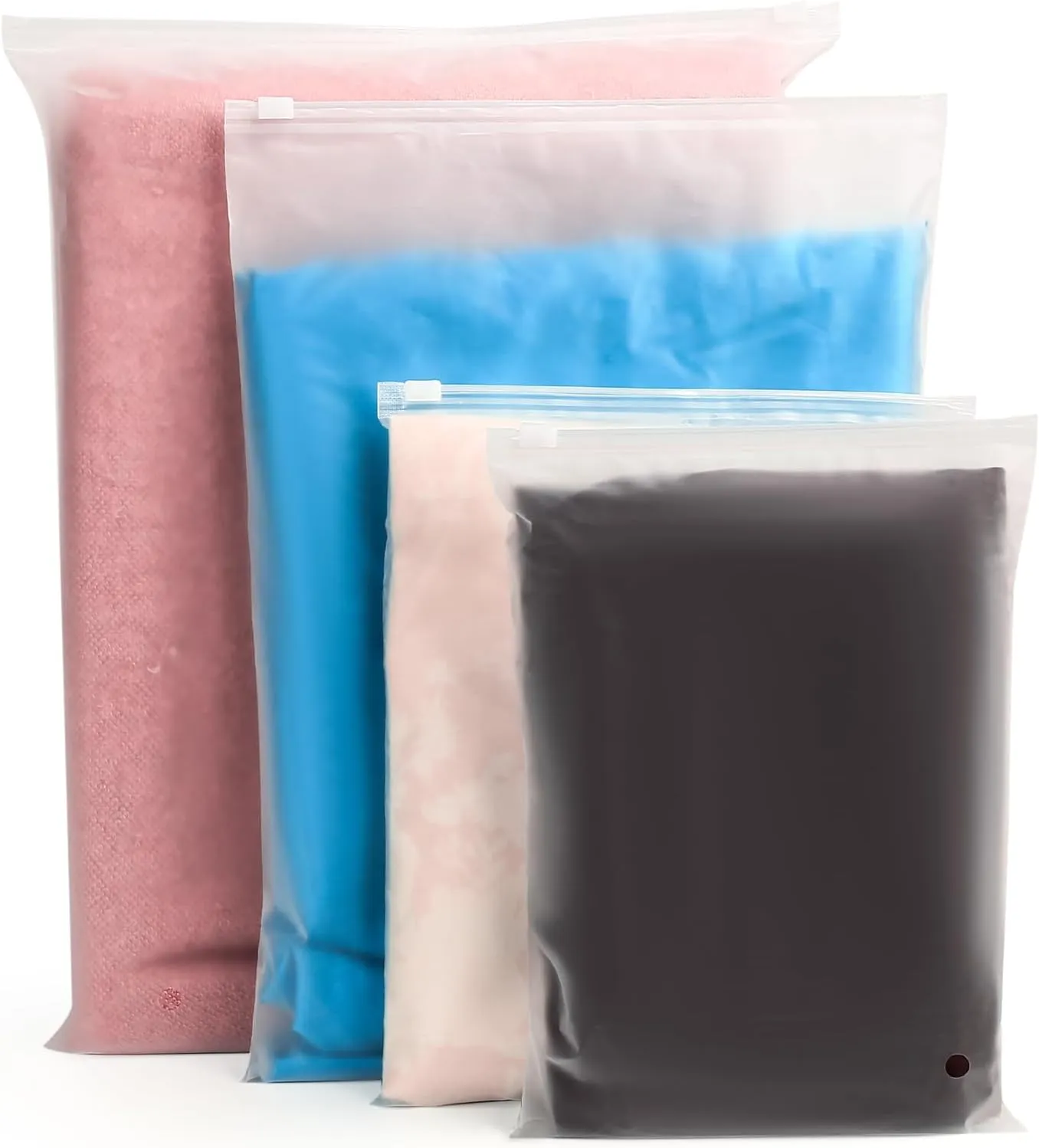 20 Pcs Travel Storage Bags for Luggage Organizer Bags, Clothes Packaging Ziplock Bag, Plastic Waterproof Resealable Compression Zipper Packing Bag for Travel Suitcase Clothing Shoes(4 Sizes)