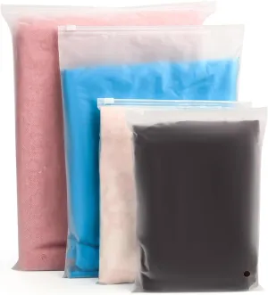 20 Pcs Travel Storage Bags for Luggage Organizer Bags, Clothes Packaging Ziplock Bag, Plastic Waterproof Resealable Compression Zipper Packing Bag for Travel Suitcase Clothing Shoes(4 Sizes)
