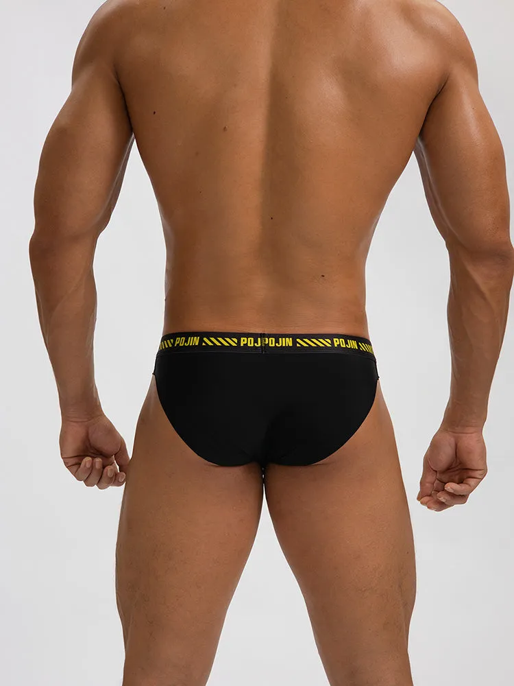 3 Packs of Men's Breathable Sports Ice Silk Seamless Briefs