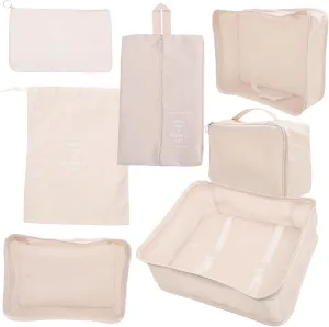 7-pc Suitcase Packing Cubes Set Travel Luggage Organizers for Clothing Toiletries Business Vacation Essentials