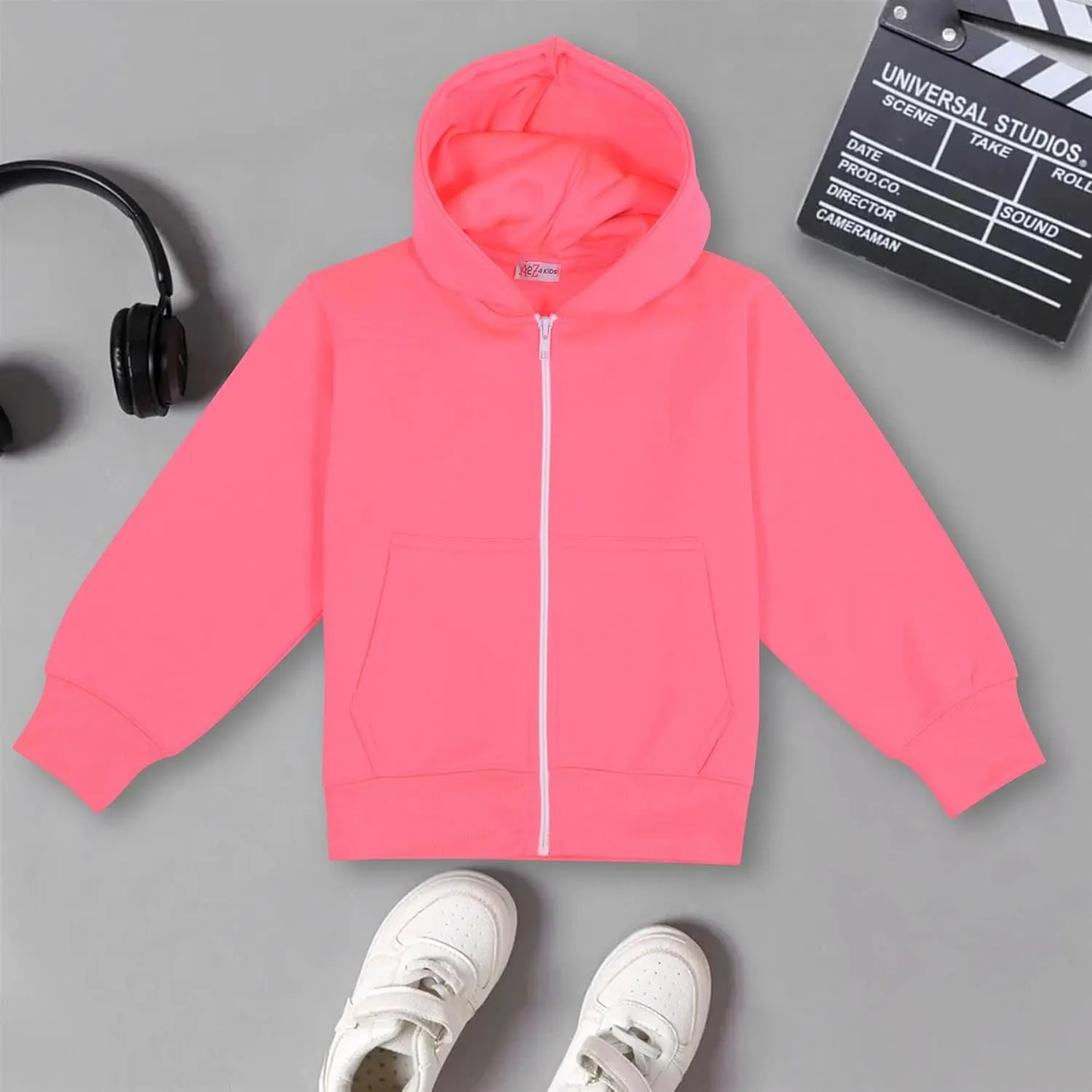 A2Z 4 Kids Kids Jacket Girls Boys Plain Fleece Hoodie Zip Up Style Zipper 5-13