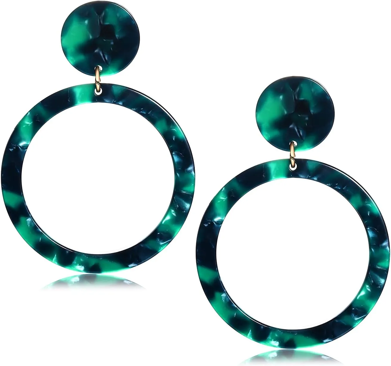 Acrylic for Women Geometry Circle Resin Drop Dangle Earrings Bohemia Tortoise Shell Hoop Earrings Mottled Statement Stud Earrings Fashion Jewelry