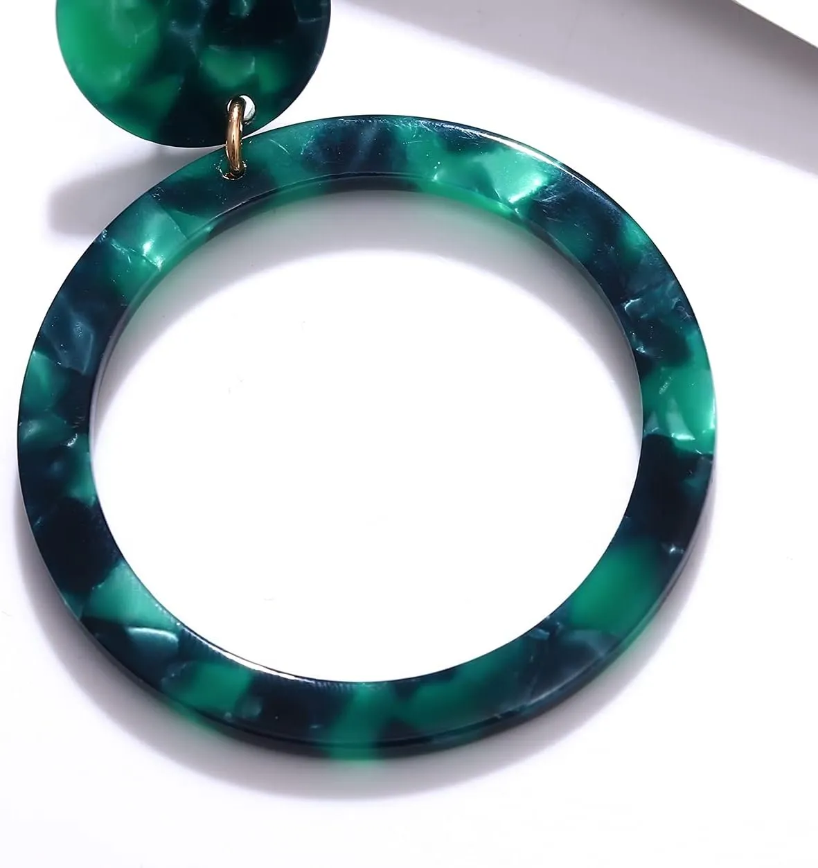 Acrylic for Women Geometry Circle Resin Drop Dangle Earrings Bohemia Tortoise Shell Hoop Earrings Mottled Statement Stud Earrings Fashion Jewelry