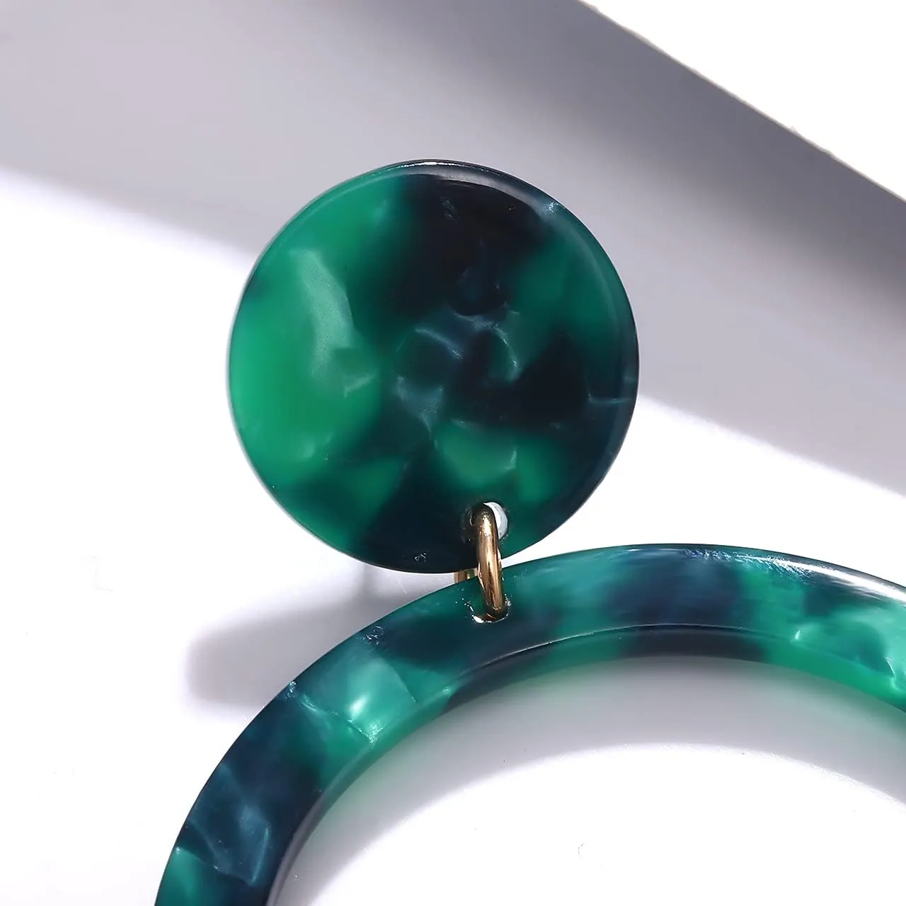 Acrylic for Women Geometry Circle Resin Drop Dangle Earrings Bohemia Tortoise Shell Hoop Earrings Mottled Statement Stud Earrings Fashion Jewelry