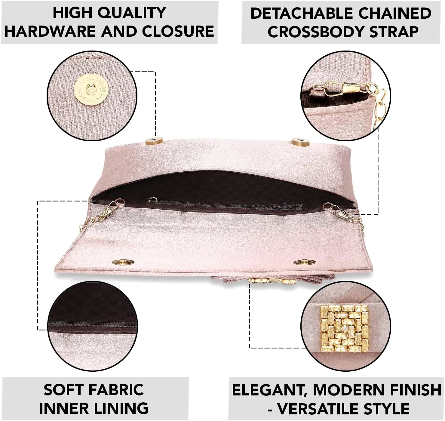 Aheli Clutch Purses Gift for Women Handmade Evening Handbags Bridal Clutch