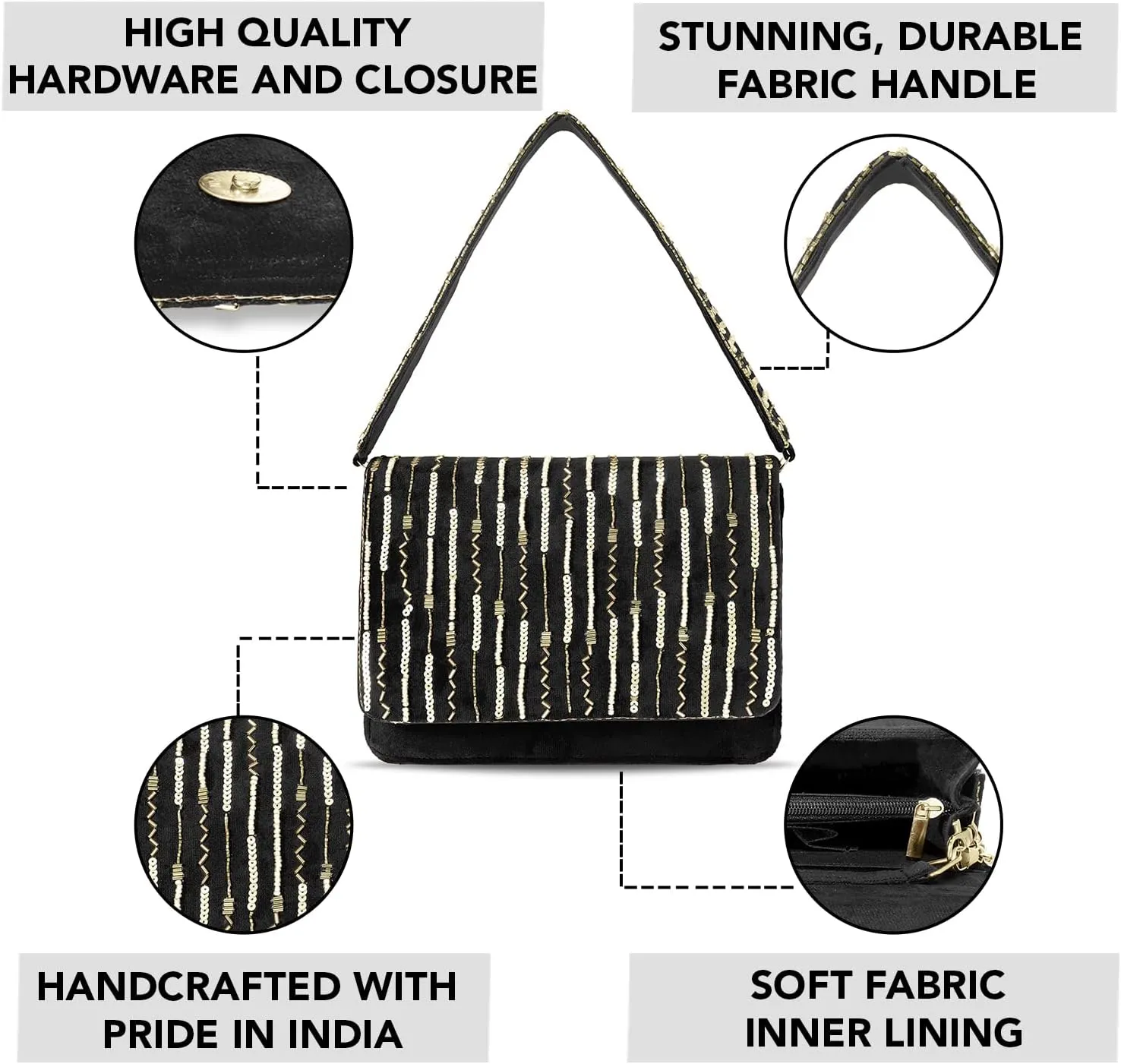 Aheli Clutch Purses Gift for Women Handmade Evening Handbags Bridal Clutch