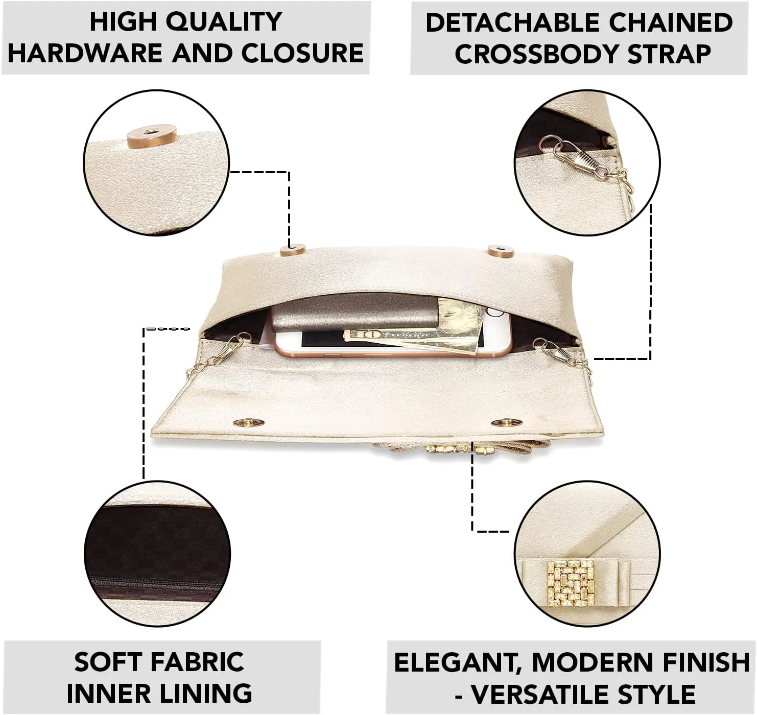 Aheli Clutch Purses Gift for Women Handmade Evening Handbags Bridal Clutch
