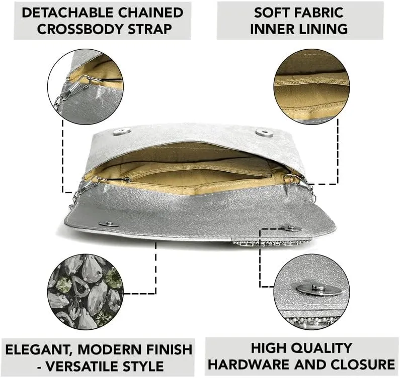 Aheli Clutch Purses Gift for Women Handmade Evening Sling Handbag Stylish Bridal Fashion Clutch Bag