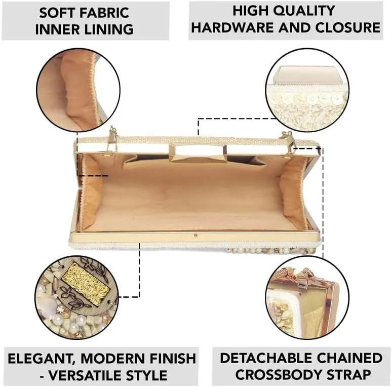 Aheli Clutch Purses Gift for Women Wedding Handmade Evening Handbags Party Bridal