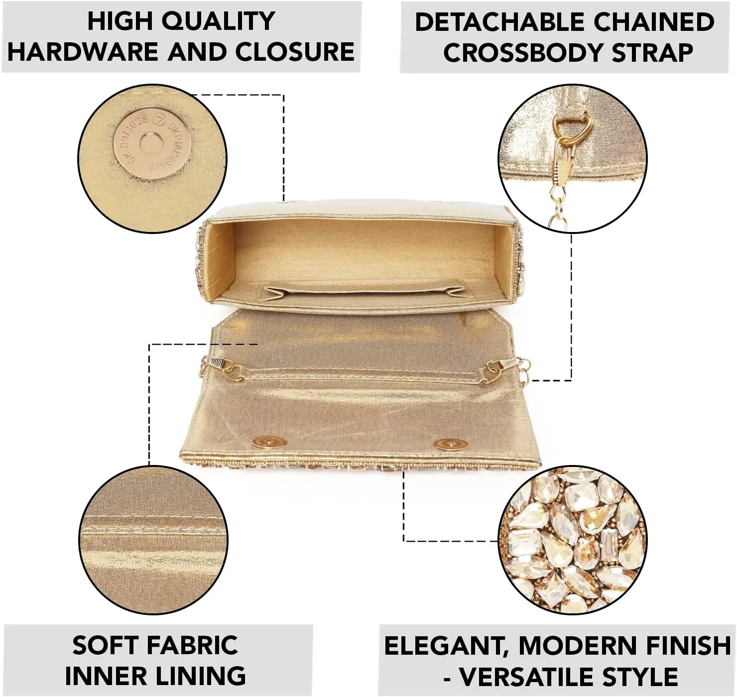 Aheli Clutch Purses Handmade Handbags for Wedding Evening Party Bridal Gift for Women