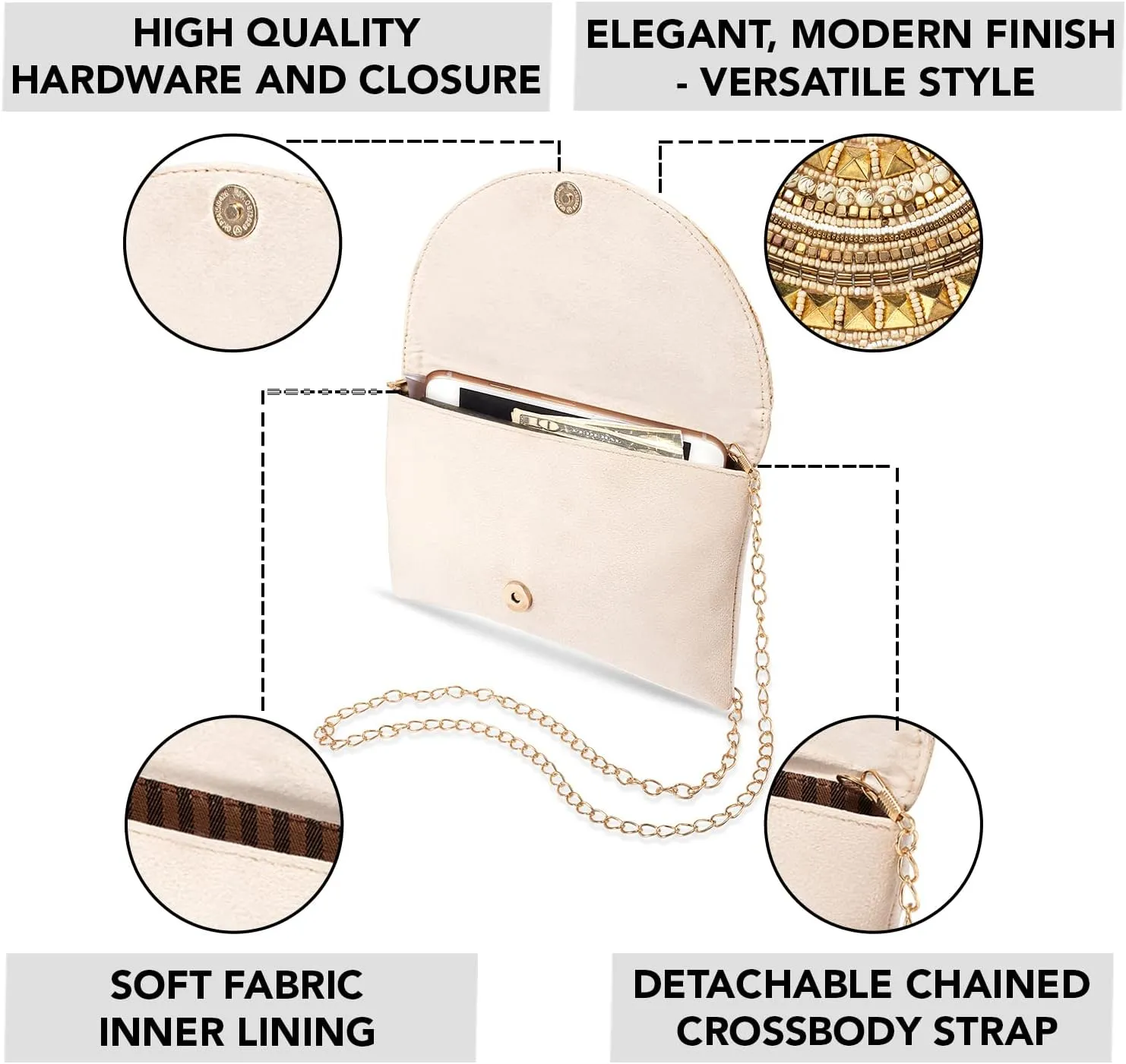 Aheli Indian Clutch Purses Gift for Women Wedding Handmade Evening Bridal Handbags Party