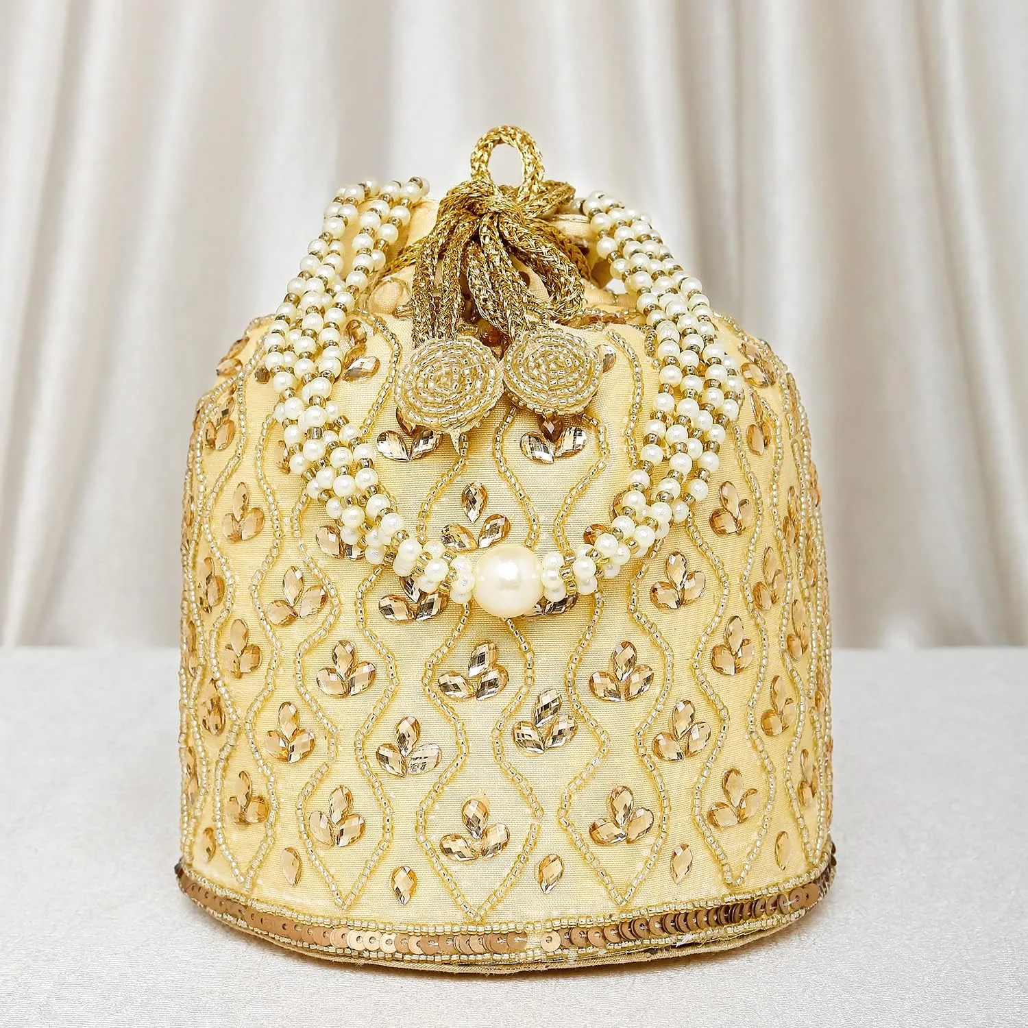 Aheli Potli Bag Gift for Women Handmade Evening Wristlet Handbag Stylish Bridal Purse Fashion Bag