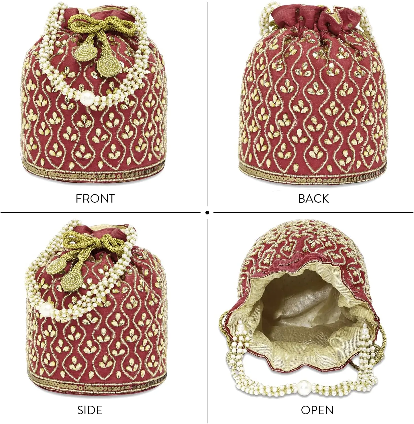 Aheli Potli Bag Gift for Women Handmade Evening Wristlet Handbag Stylish Bridal Purse Fashion Bag