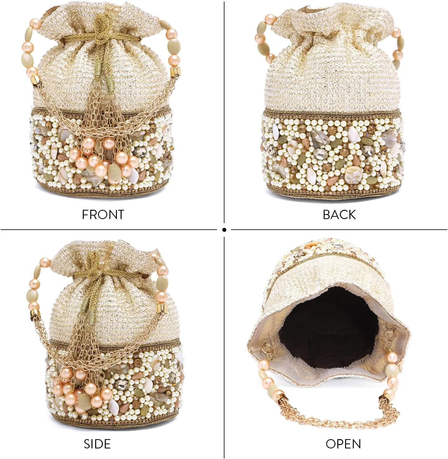 Aheli Potli Bags Gift for Women Evening Bag Clutch Ethnic Bride Purse with Drawstring