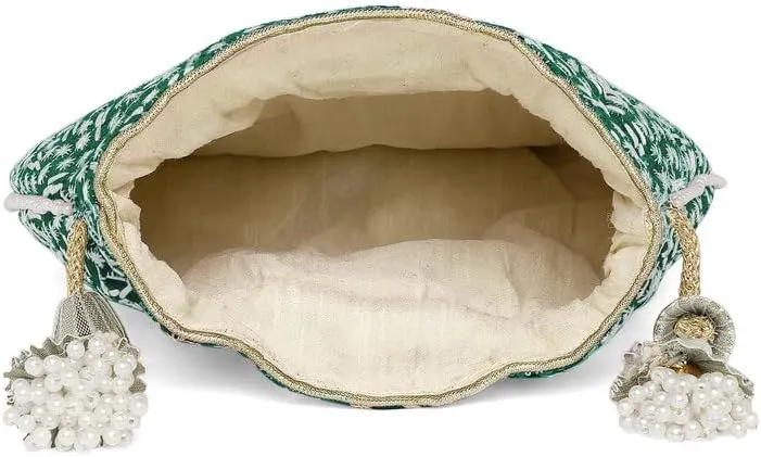 Aheli Potli Bags Gift for Women Evening Bag Clutch Ethnic Bride Purse with Drawstring