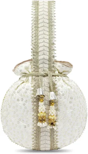 Aheli Potli Bags Gift for Women Evening Bag Clutch Ethnic Bride Purse with Drawstring