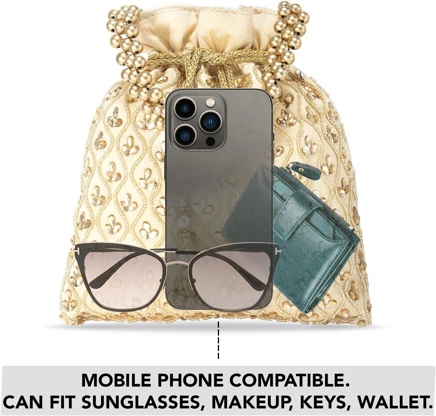 Aheli Potli Purses Gift for Women Handmade Evening Handbag Stylish Bridal Fashion Wristlet