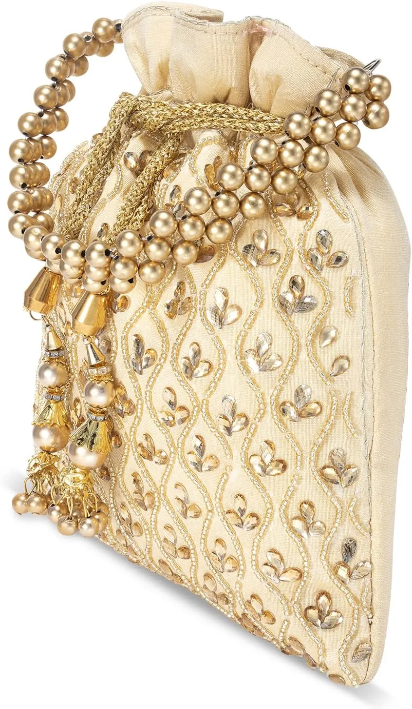 Aheli Potli Purses Gift for Women Handmade Evening Handbag Stylish Bridal Fashion Wristlet
