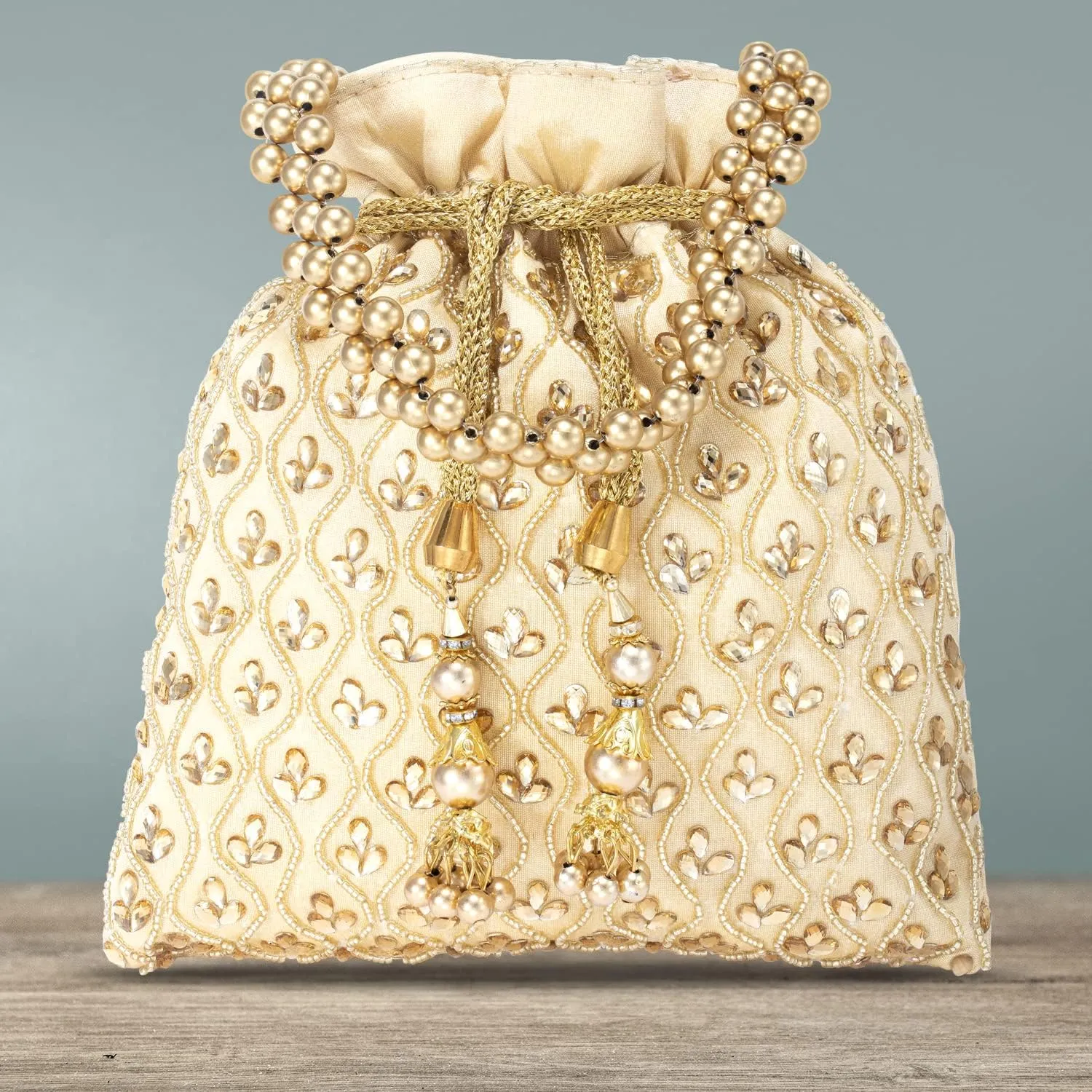Aheli Potli Purses Gift for Women Handmade Evening Handbag Stylish Bridal Fashion Wristlet