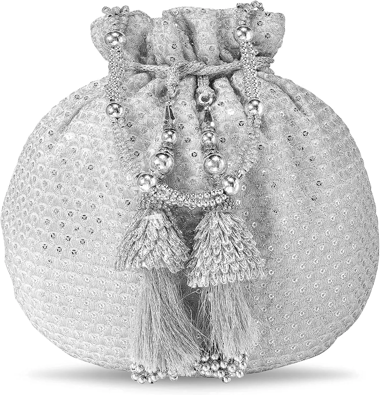 Aheli Rose Gold Potli Bags Gift for Women Evening Bag Clutch Ethnic Bride Purse with Drawstring