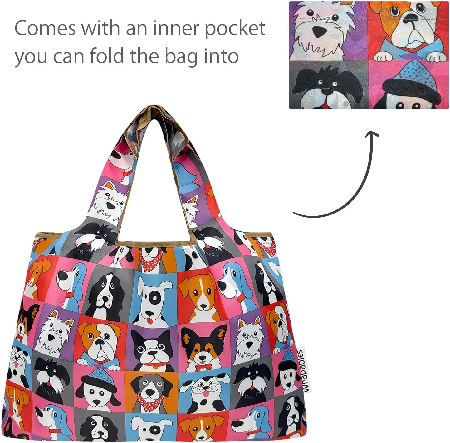 allydrew Large Foldable Tote Nylon Reusable Grocery Bags