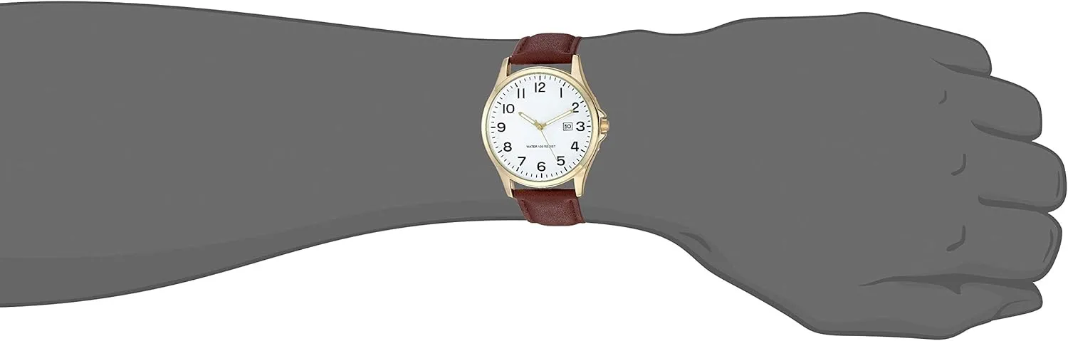 Amazon Essentials Men's Easy to Read Strap Watch