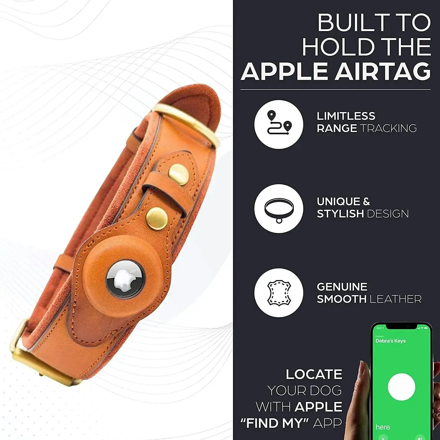 Anniepaw New Removable Locating Pet Collar AirTag Collar Anti-Lost Dog Tracker Protective Case Dog Collar Outdoors Walking Pet Supplies