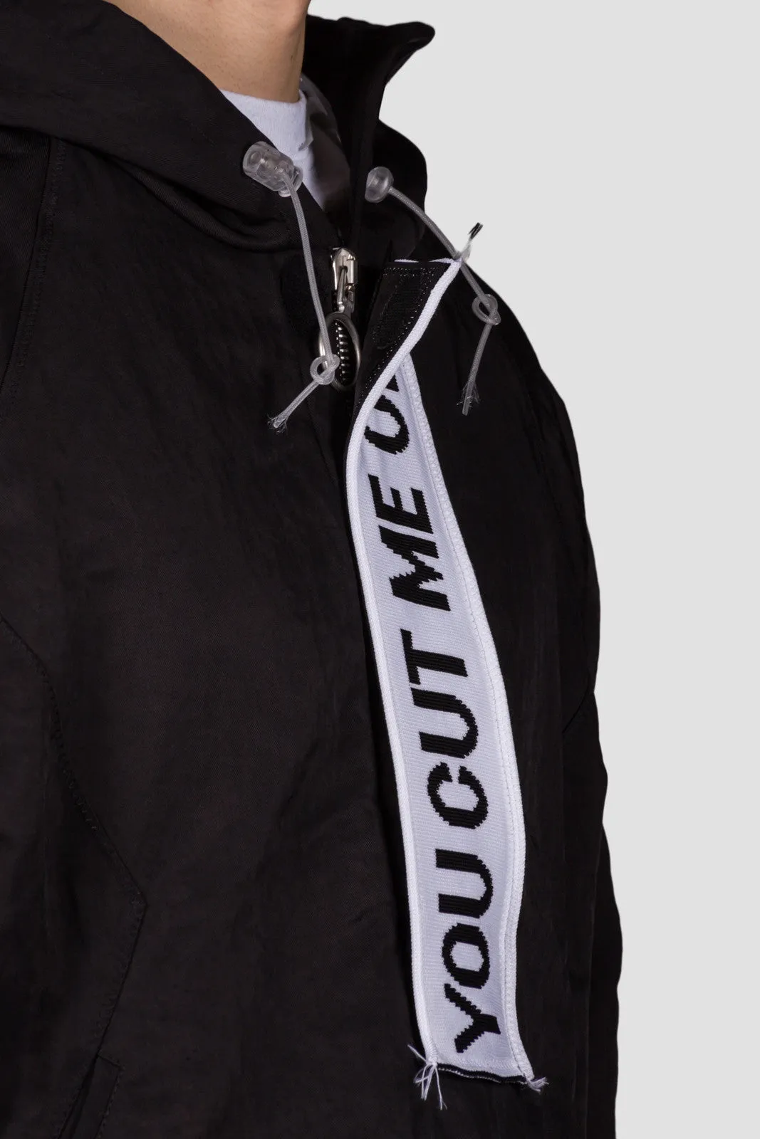 Anorak You Cut Me Black White