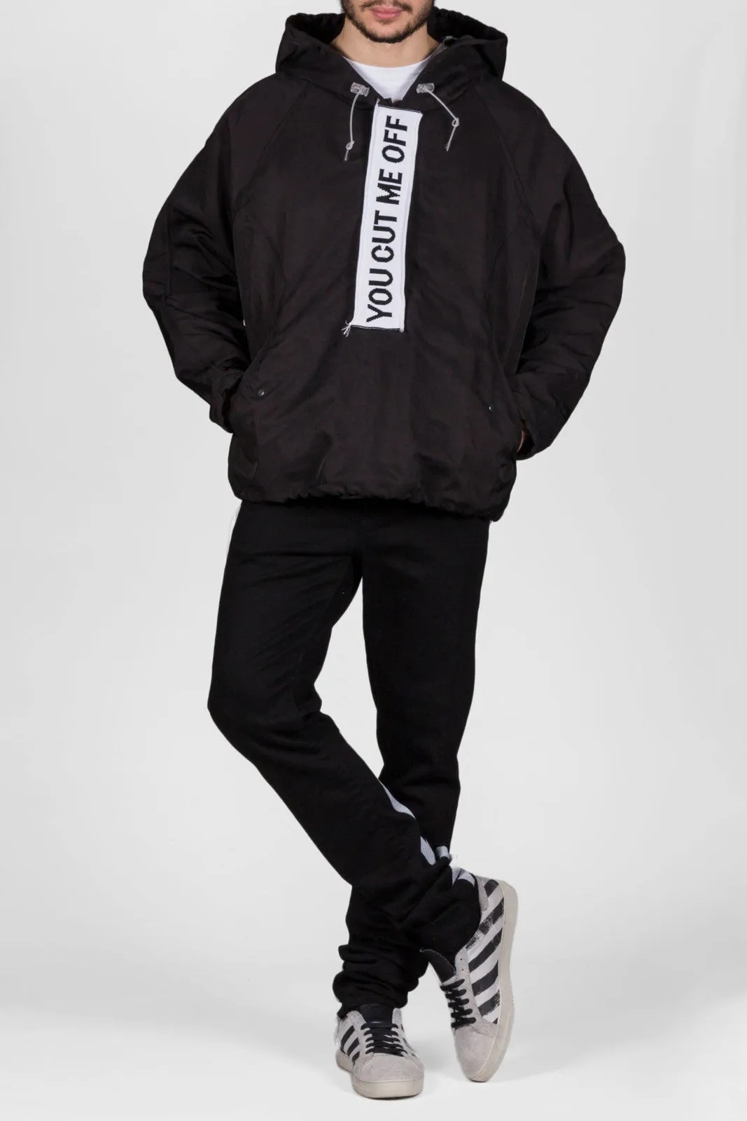 Anorak You Cut Me Black White