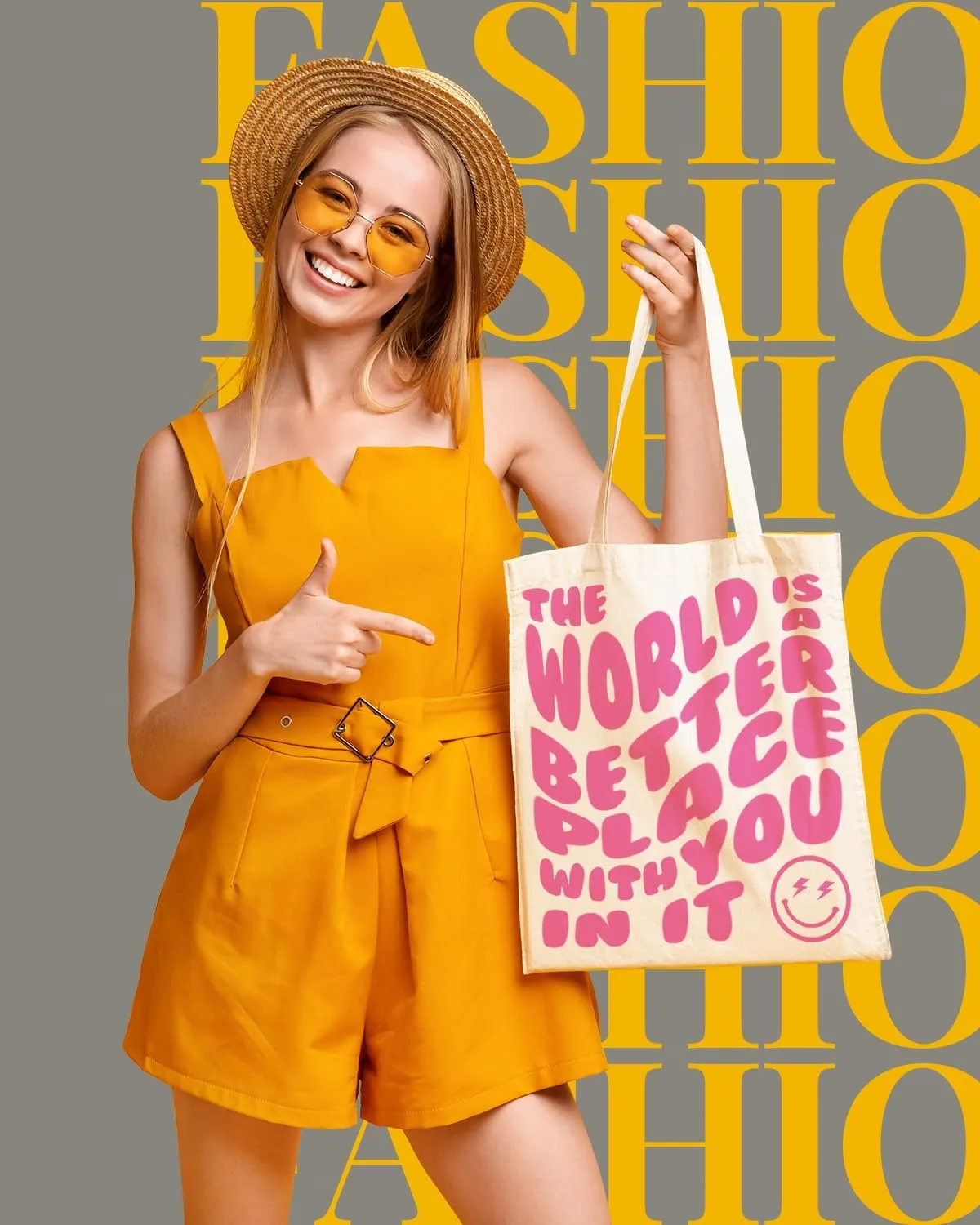 AUSVKAI Canvas Tote Bag Aesthetic for Women, Cute Cloth Cotton Bags for College Shopping Beach Grocery and Trendy Gifts
