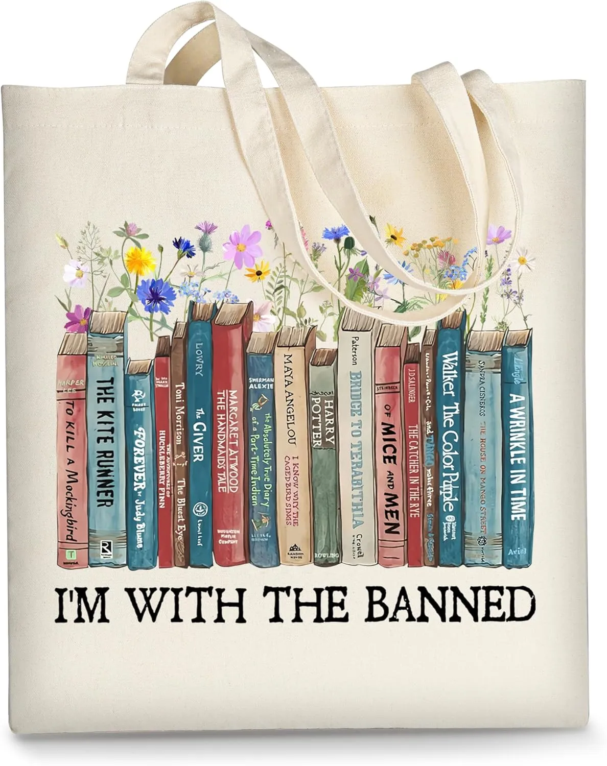 AUSVKAI Canvas Tote Bag Aesthetic for Women, Cute Cloth Cotton Bags for College Shopping Beach Grocery and Trendy Gifts