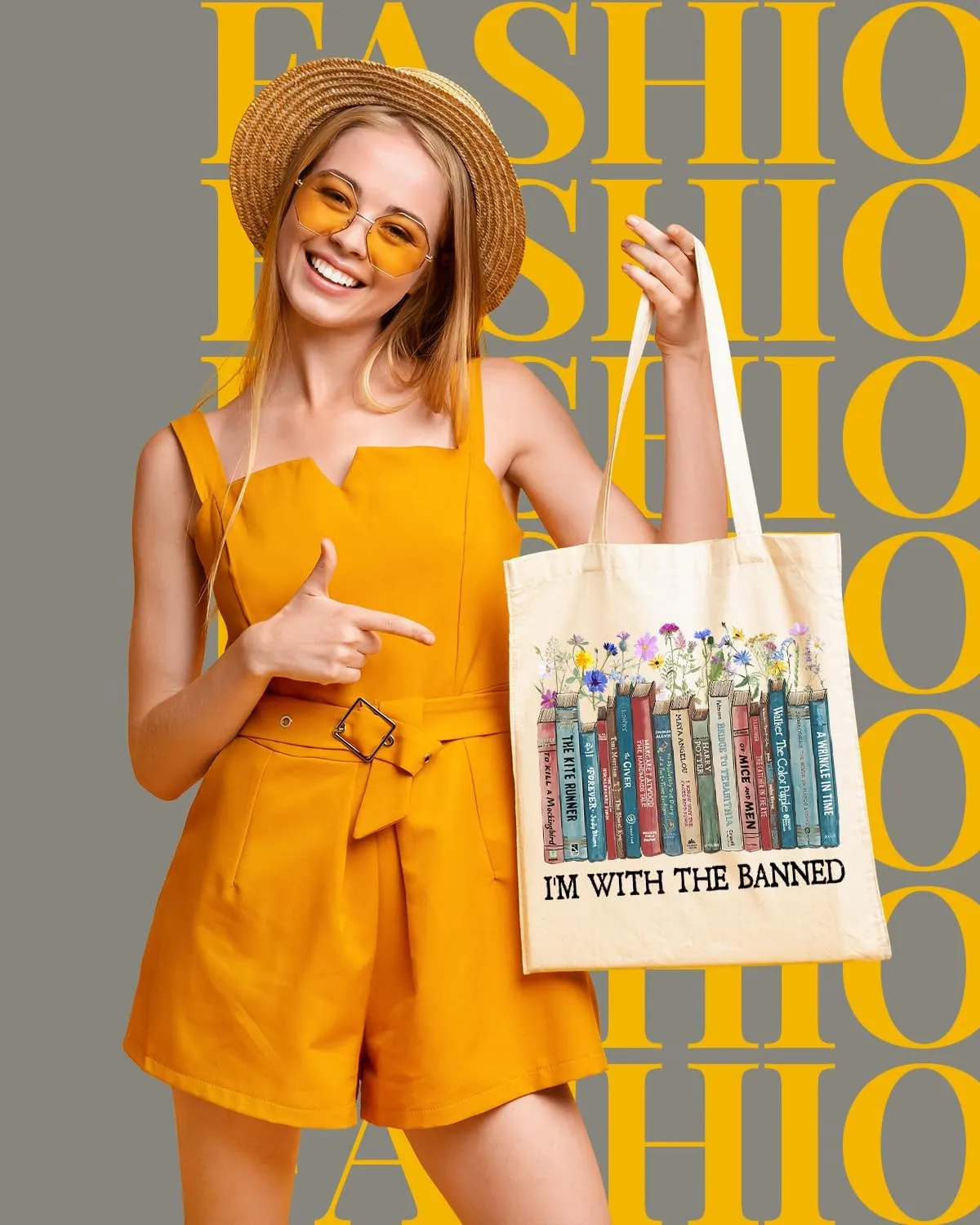 AUSVKAI Canvas Tote Bag Aesthetic for Women, Cute Cloth Cotton Bags for College Shopping Beach Grocery and Trendy Gifts