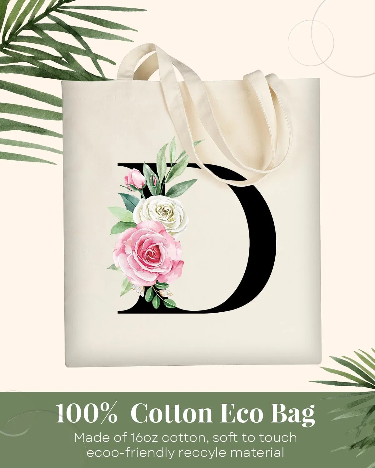 AUSVKAI Canvas Tote Bag Aesthetic for Women, Cute Personalized Birthday Reusable Cotton Bags for Teachers Bridesmaid Gifts
