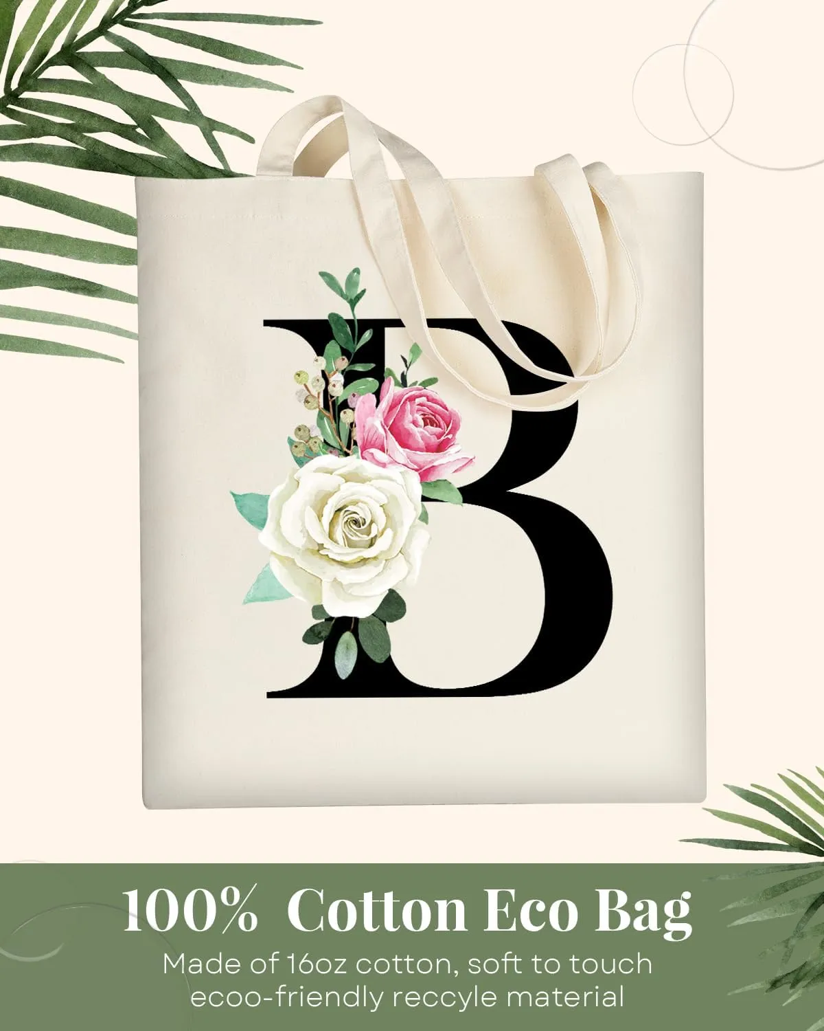 AUSVKAI Canvas Tote Bag Aesthetic for Women, Cute Personalized Birthday Reusable Cotton Bags for Teachers Bridesmaid Gifts