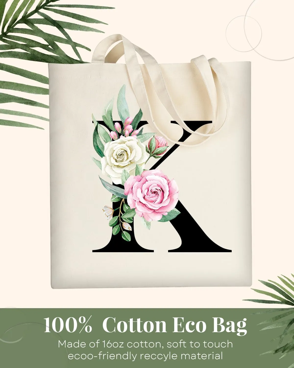 AUSVKAI Canvas Tote Bag Aesthetic for Women, Cute Personalized Birthday Reusable Cotton Bags for Teachers Bridesmaid Gifts