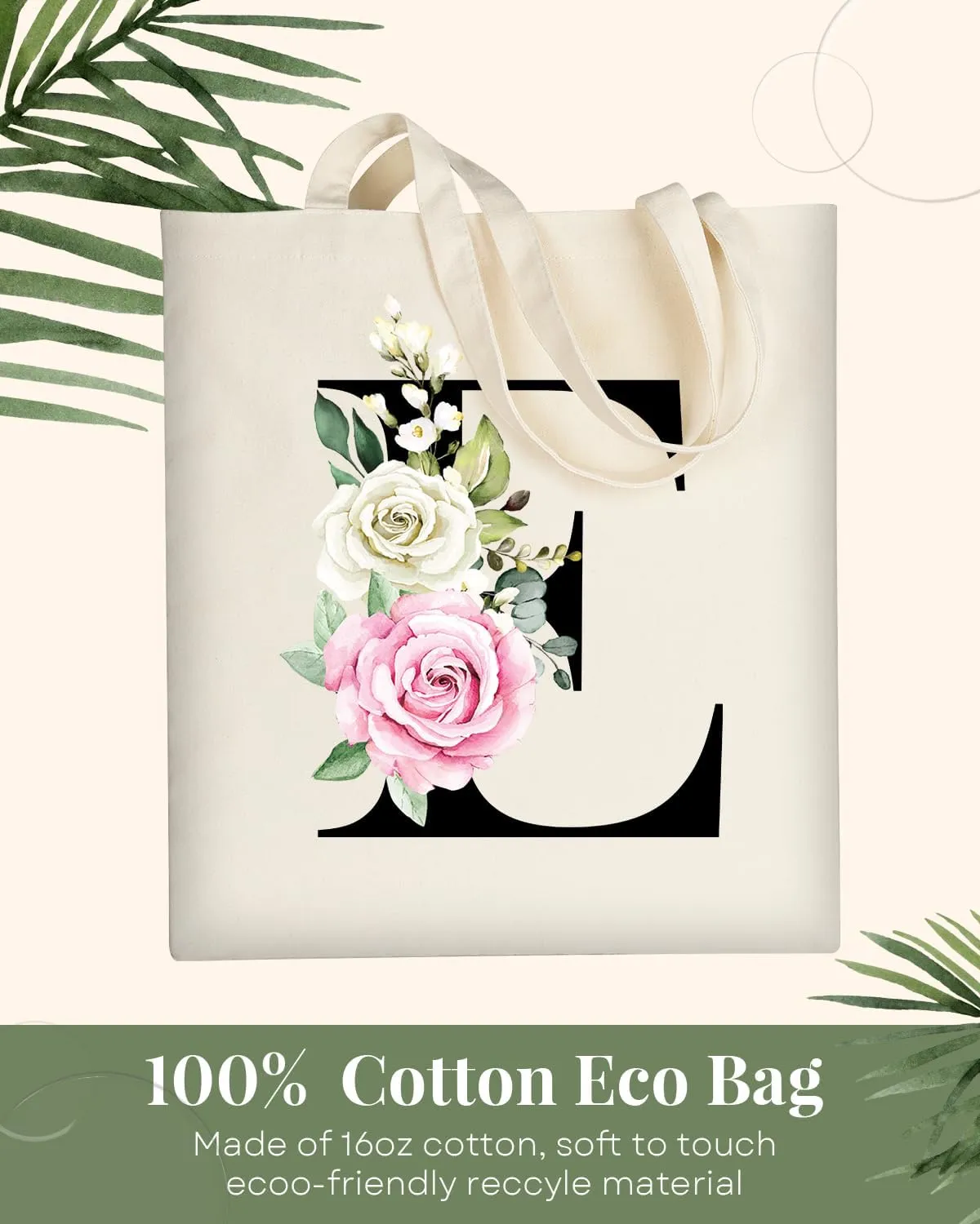AUSVKAI Canvas Tote Bag Aesthetic for Women, Cute Personalized Birthday Reusable Cotton Bags for Teachers Bridesmaid Gifts