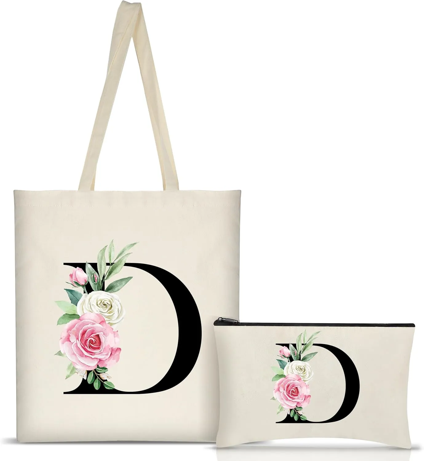AUSVKAI Canvas Tote Bag Aesthetic for Women, Cute Personalized Birthday Reusable Cotton Bags for Teachers Bridesmaid Gifts