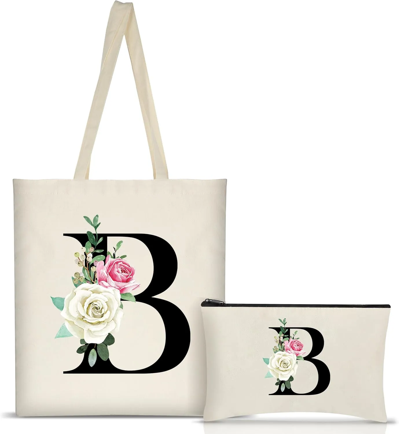 AUSVKAI Canvas Tote Bag Aesthetic for Women, Cute Personalized Birthday Reusable Cotton Bags for Teachers Bridesmaid Gifts