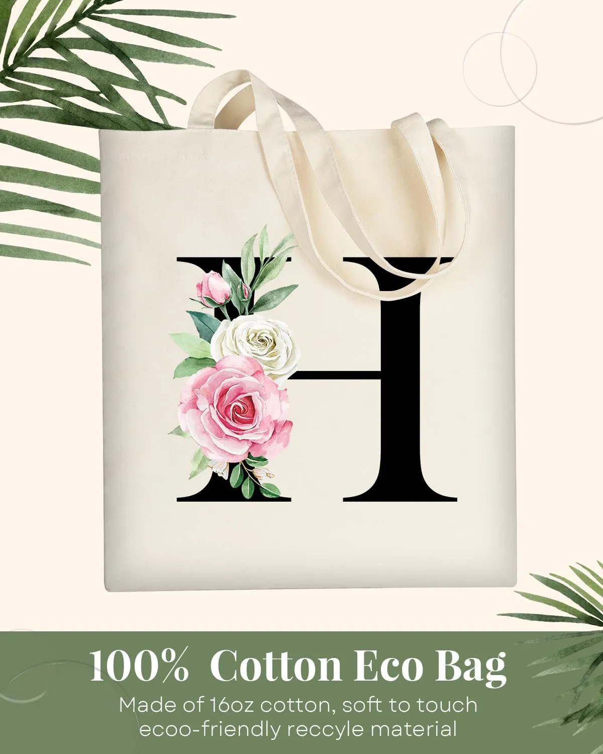 AUSVKAI Canvas Tote Bag Aesthetic for Women, Cute Personalized Birthday Reusable Cotton Bags for Teachers Bridesmaid Gifts