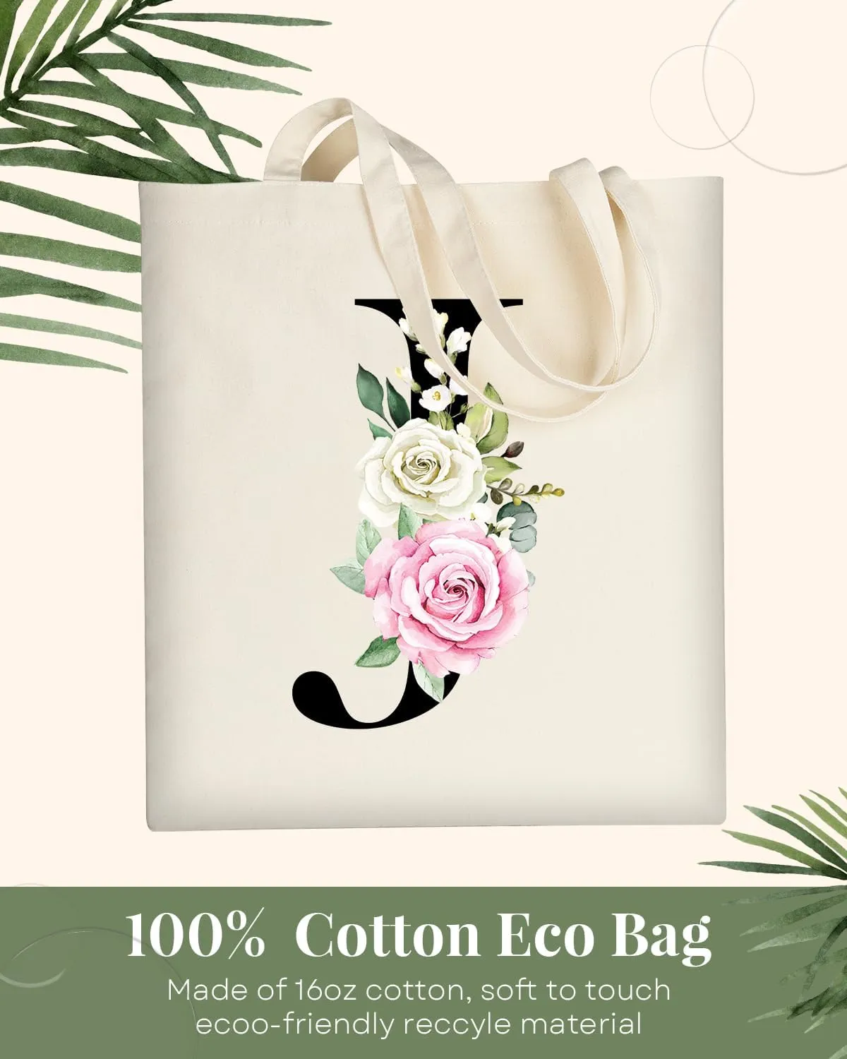 AUSVKAI Canvas Tote Bag Aesthetic for Women, Cute Personalized Birthday Reusable Cotton Bags for Teachers Bridesmaid Gifts
