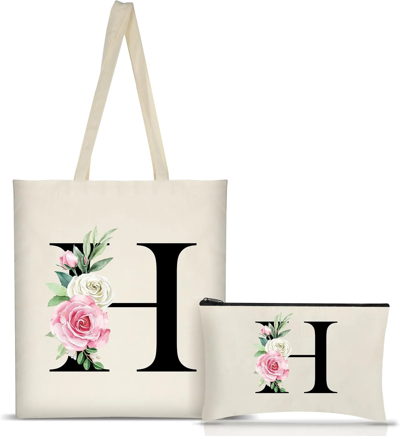 AUSVKAI Canvas Tote Bag Aesthetic for Women, Cute Personalized Birthday Reusable Cotton Bags for Teachers Bridesmaid Gifts
