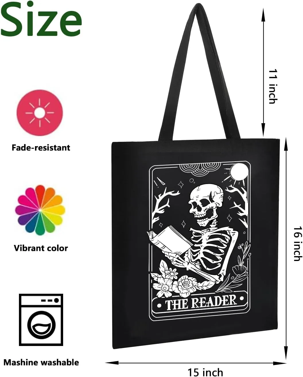 AUSVKAI Canvas Tote Bag Aesthetic for Women, Cute Reusable Cloth Cotton Bags for college Shopping Beach Grocery Trendy Gifts