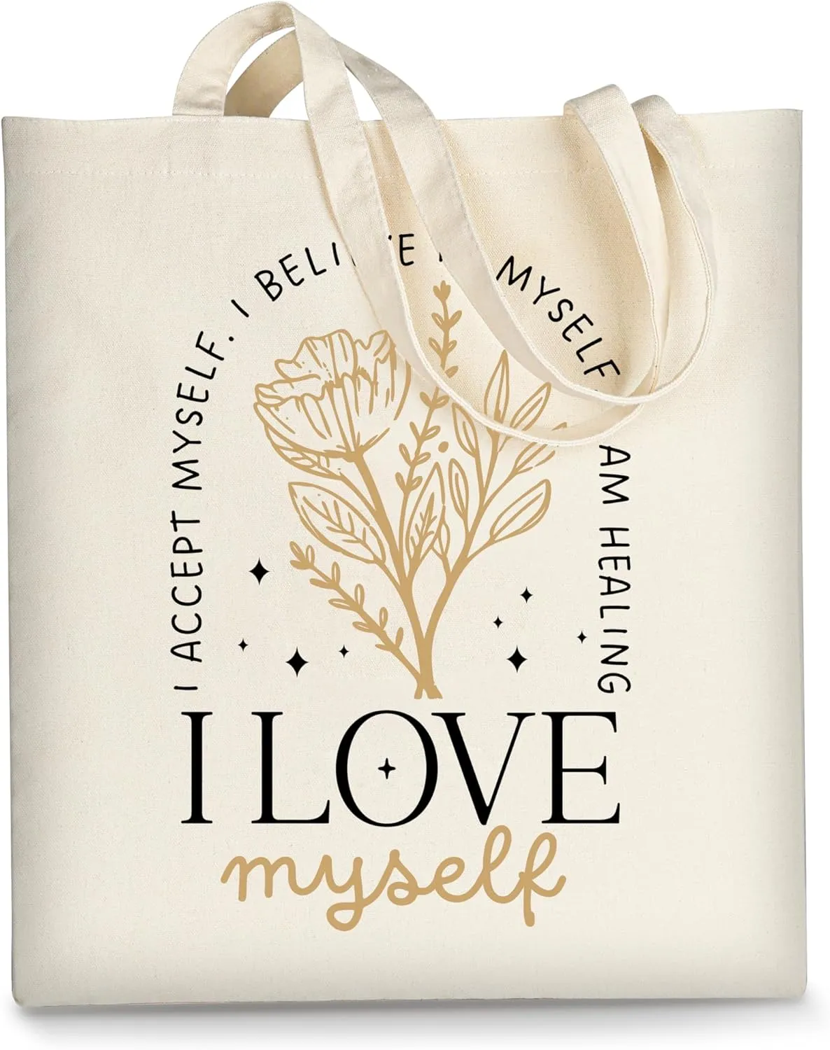 AUSVKAI Canvas Tote Bag Aesthetic for Women, Cute Reusable Cloth Cotton Bags for college Shopping Beach Grocery Trendy Gifts