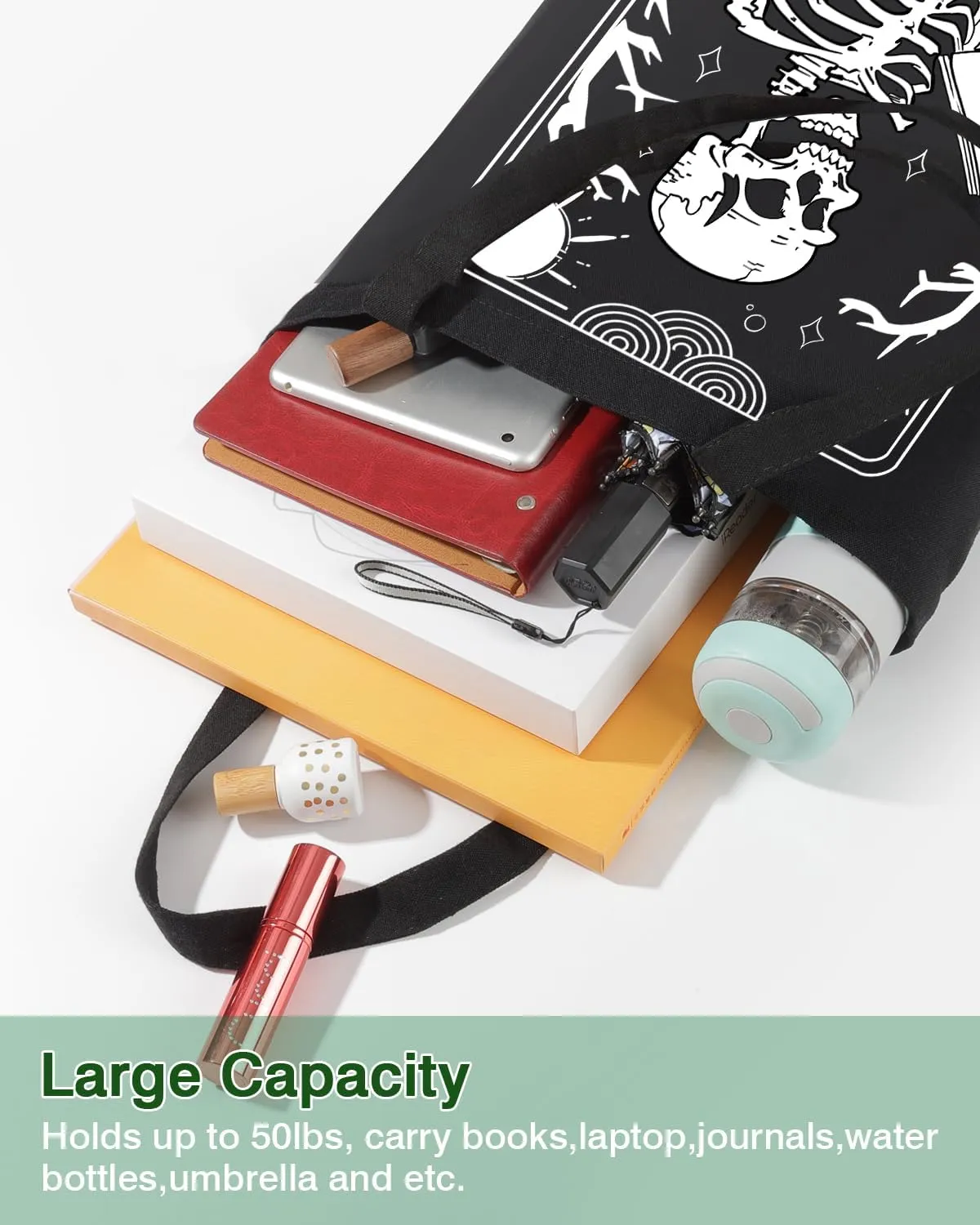 AUSVKAI Canvas Tote Bag Aesthetic for Women, Cute Reusable Cloth Cotton Bags for college Shopping Beach Grocery Trendy Gifts