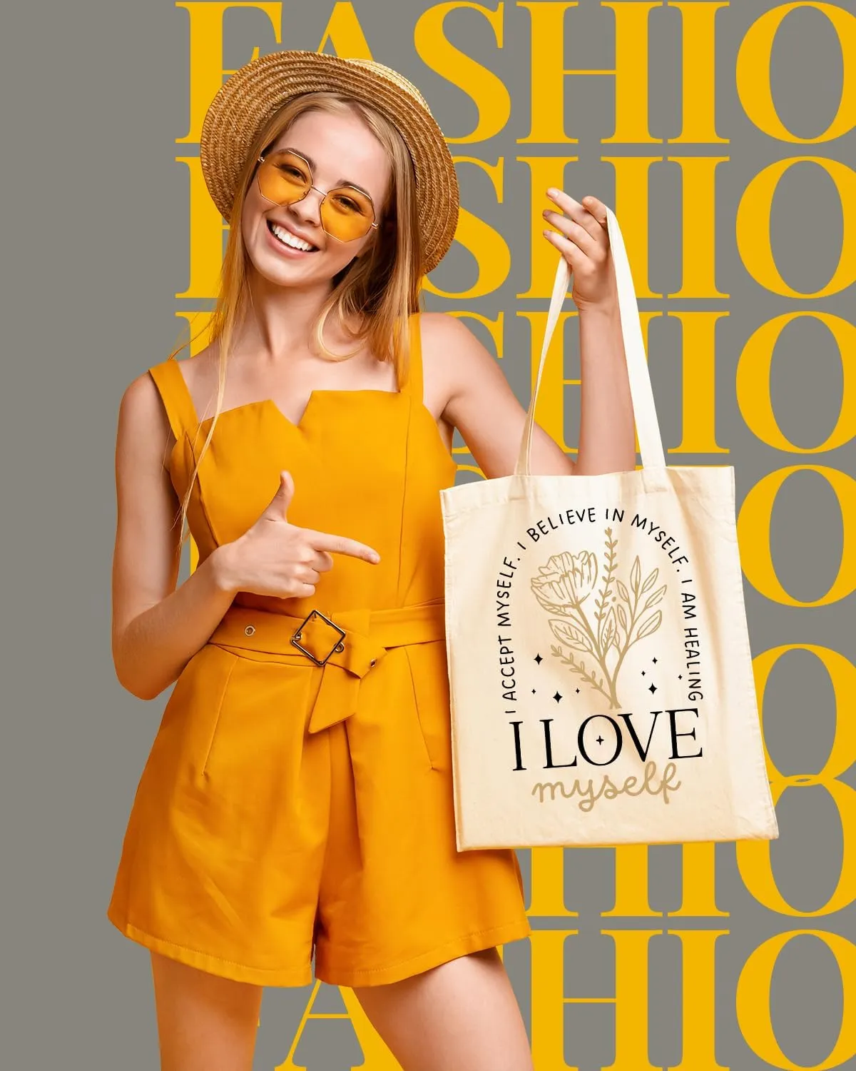 AUSVKAI Canvas Tote Bag Aesthetic for Women, Cute Reusable Cloth Cotton Bags for college Shopping Beach Grocery Trendy Gifts