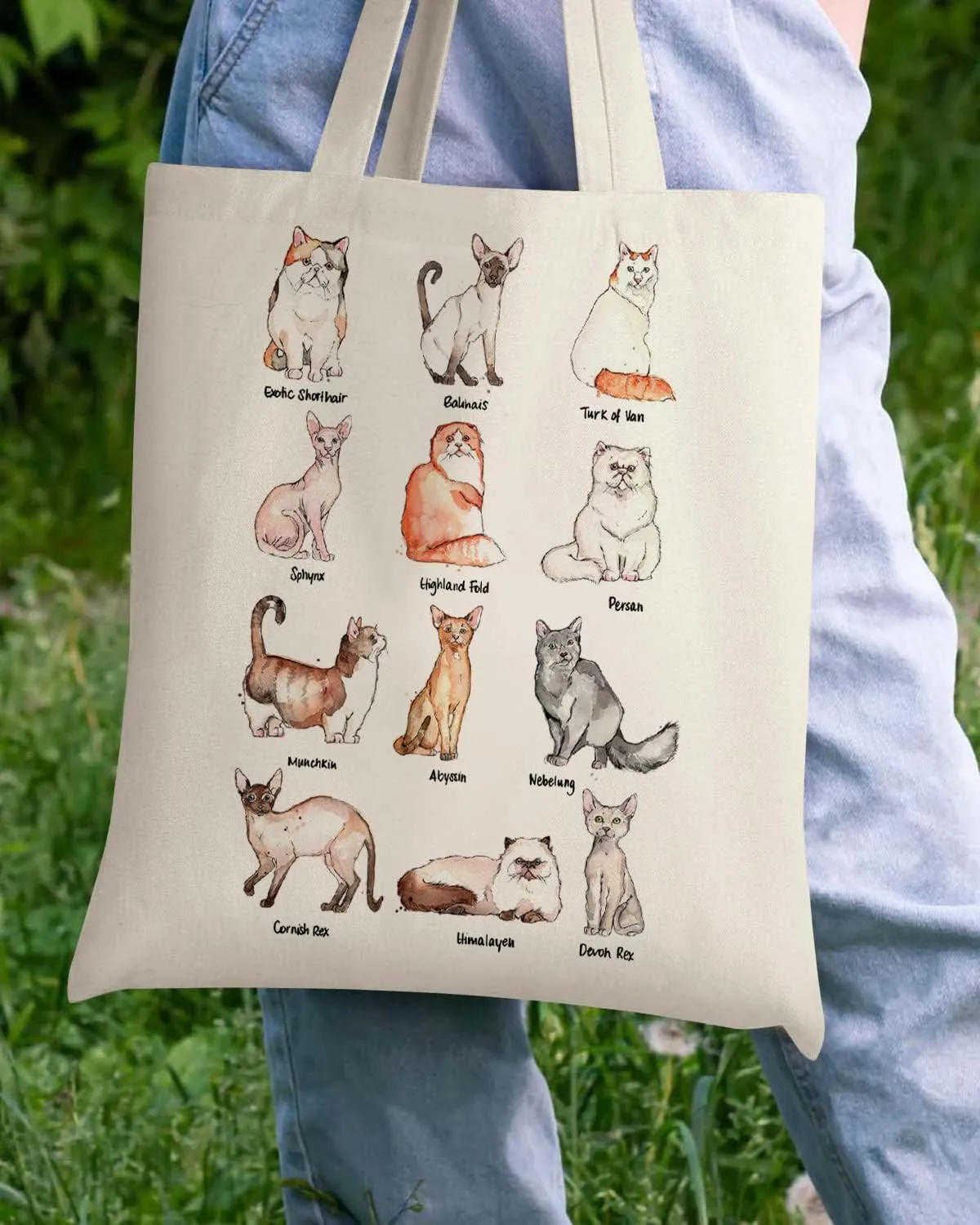 AUSVKAI Canvas Tote Bag Aesthetic for Women, Cute Reusable Cloth Cotton Bags for Shopping Beach Grocery