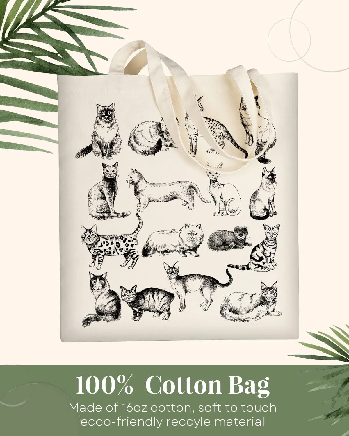 AUSVKAI Canvas Tote Bag Aesthetic for Women, Cute Reusable Cloth Cotton Bags for Shopping Beach Grocery